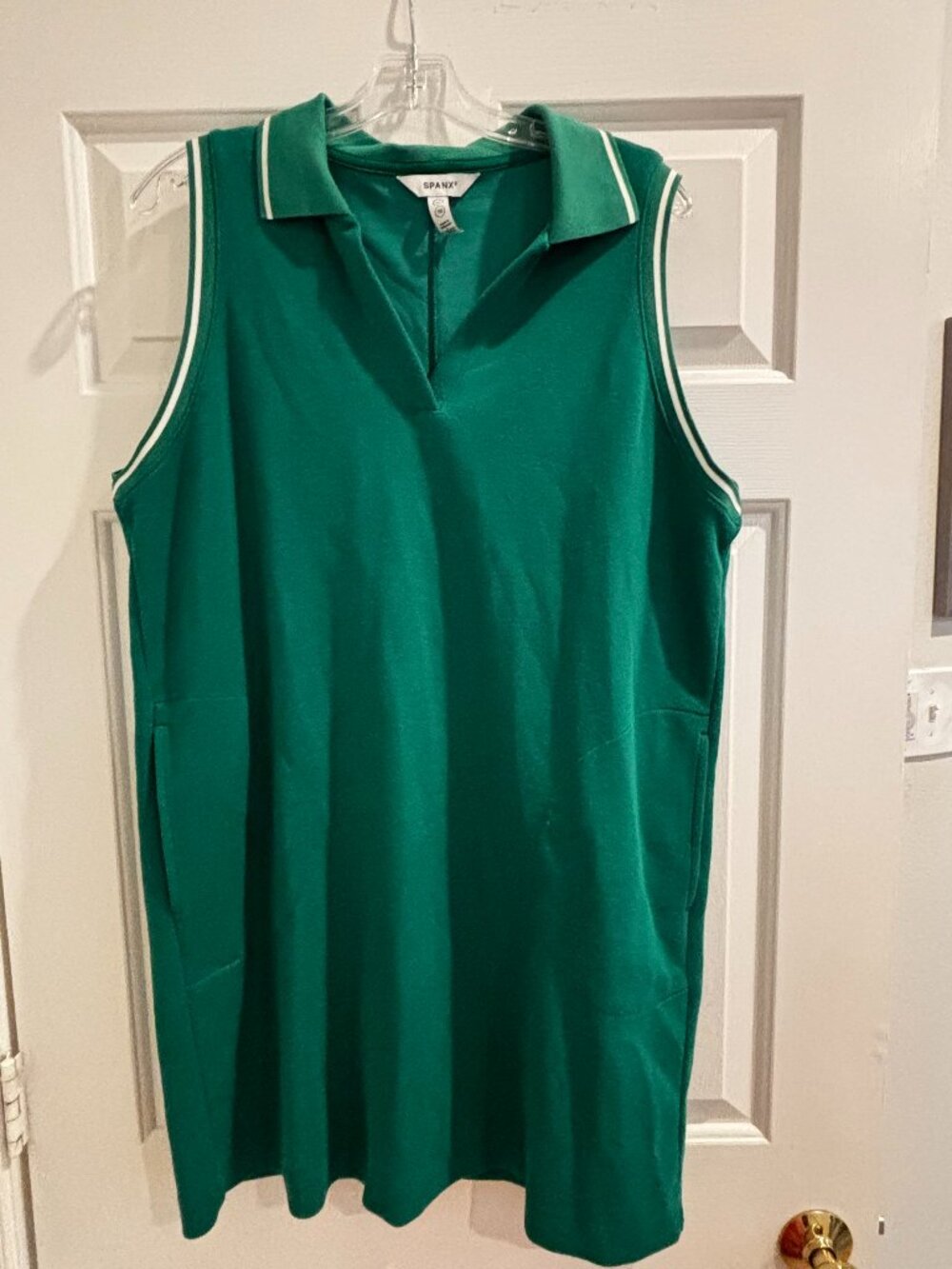 SPANX AirEssentials Sleeveless Polo Dress Field Green XL